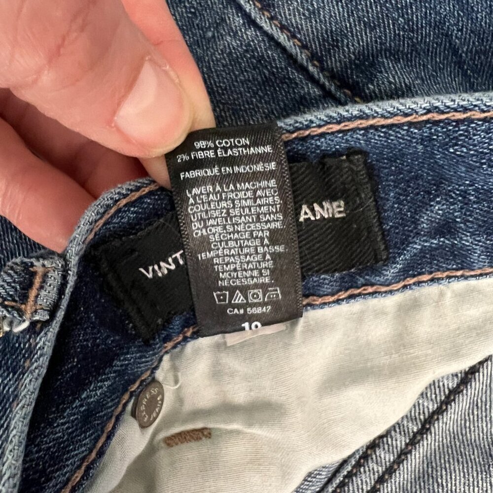 Express High‎ Rise Vintage Skinny Ankle Button Fly Blue Jeans Sz 10 - Picture 14 of 15
